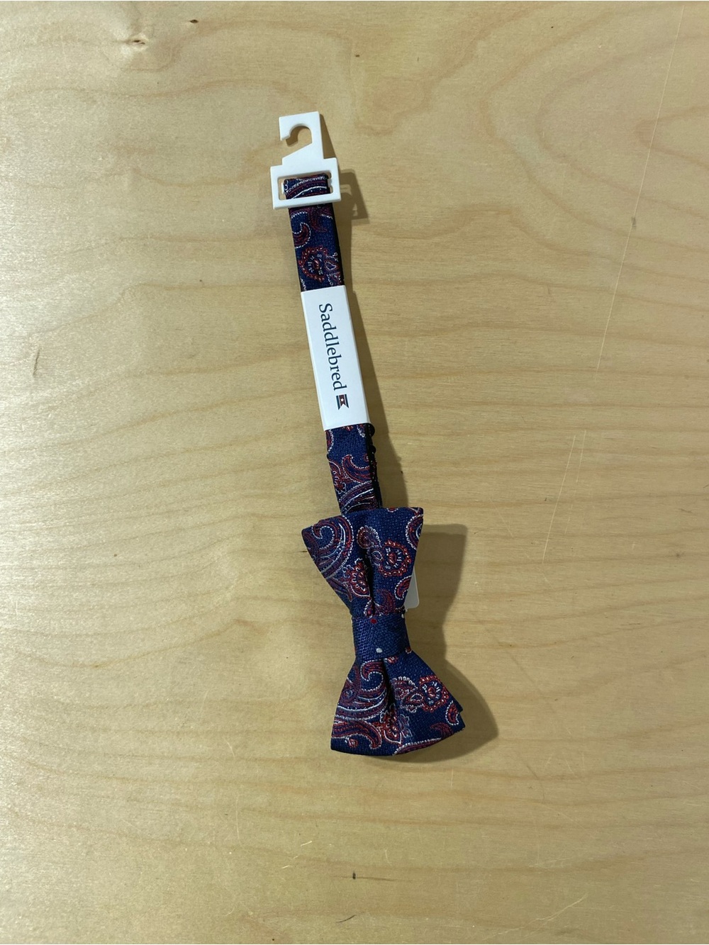 Saddlebred  Navy and Red Paisley Bow Tie (U)